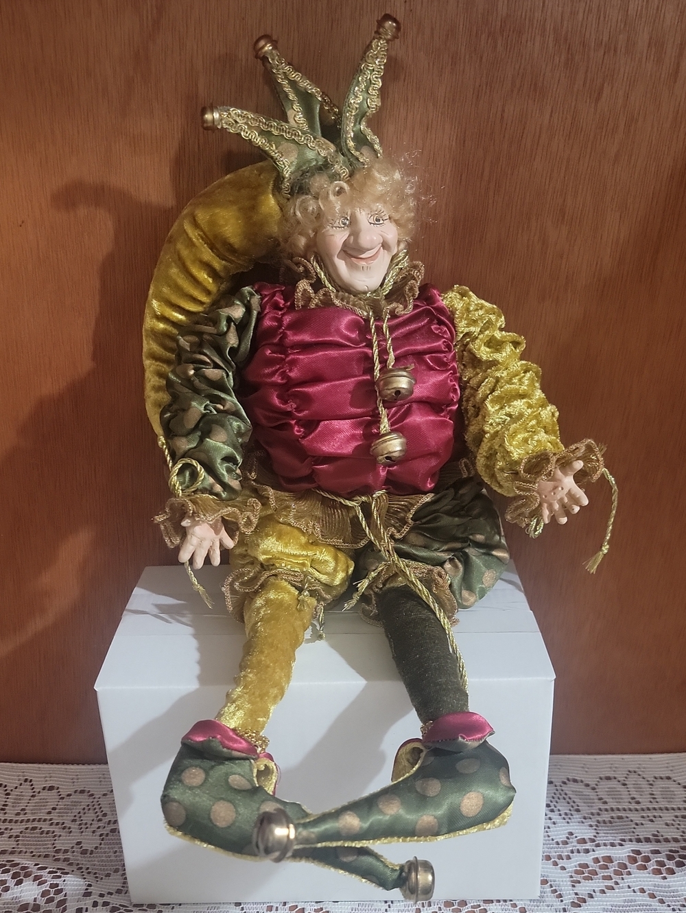 Show Stoppers Inc. Jester Elf Doll W/ Porcelain Face And Hands